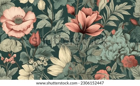 Bright floral abstract print. Artistic seamless pattern. Fashionable template for design Royalty-Free Stock Photo #2306152447