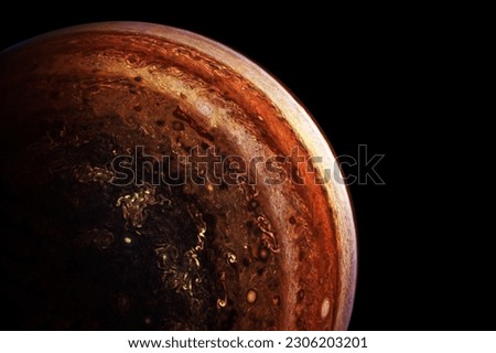 Planet Jupiter on a dark background. Elements of this image furnishing NASA. High quality photo