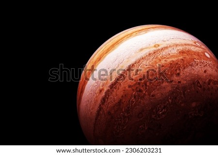 Planet Jupiter on a dark background. Elements of this image furnishing NASA. High quality photo