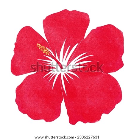 Red hibiscus flower clip art