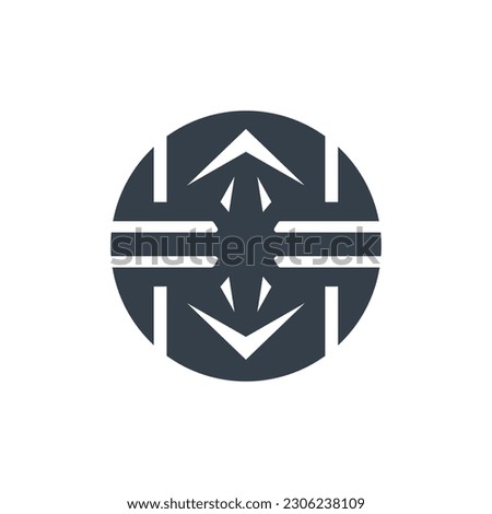 circle shape simple geometric logo vector illustration design template