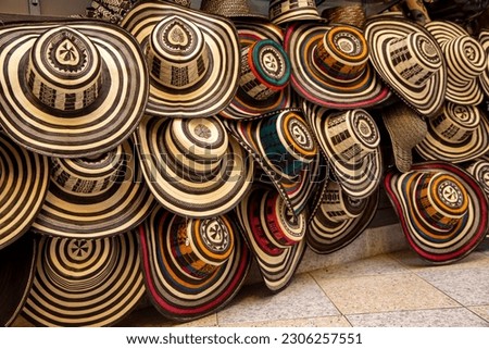 sombrero vueltiao , vueltiao hat from colombia Colombian culture, traditional Colombian crafts Royalty-Free Stock Photo #2306257551