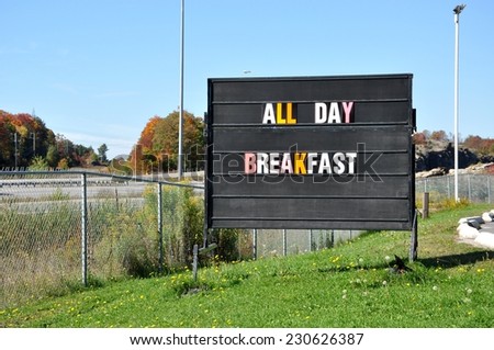 All day breakfast sign