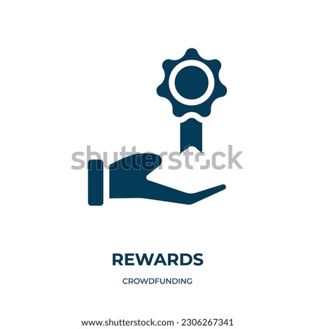 rewards vector icon. rewards, reward, award filled icons from flat crowdfunding concept. Isolated black glyph icon, vector illustration symbol element for web design and mobile apps