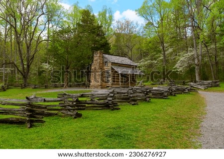 Oliver Home in Cades Cove, part of the Smoky Mountains National Park, in Tennessee. Royalty-Free Stock Photo #2306276927