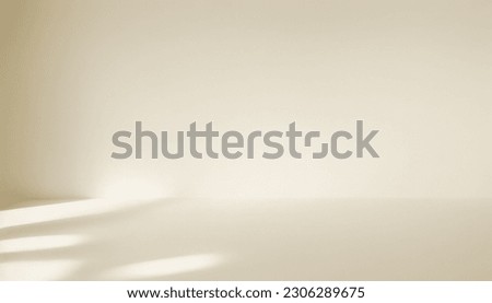Minimal window shadow overlay background. Product placement. Minimal product placement background with shadow on plaster wall. Creative product platform stage mockup. Royalty-Free Stock Photo #2306289675