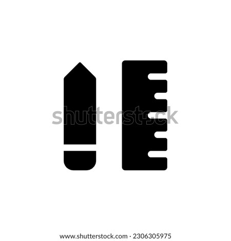 Stationery black glyph ui icon. Buy essential for school, office. Back to school. User interface design. Silhouette symbol on white space. Solid pictogram for web, mobile. Isolated vector illustration