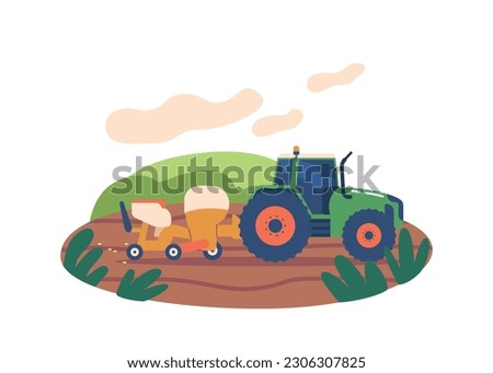 Tractor Efficiently Sows Seeds On Field, Maximizing Productivity And Ensuring Even Distribution For Optimal Growth Royalty-Free Stock Photo #2306307825