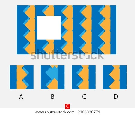 Mind game, Brain questions - IQ TEST, Visual intelligence questions, Find the missing part. Royalty-Free Stock Photo #2306320771