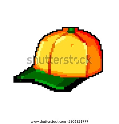 head baseball cap game pixel art retro vector. bit head baseball cap. old vintage illustration