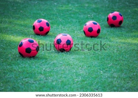 Soccer balls to practice on the training ground