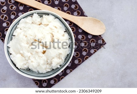 Traditional South African pap or maize meal on traditional South African cloth Royalty-Free Stock Photo #2306349209