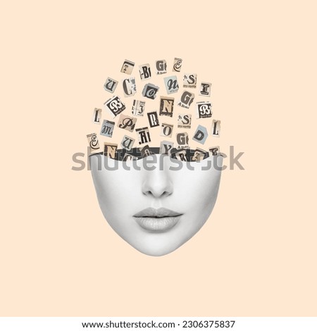 Creative collage of the head with a phrase from newspaper letters. All is in your head. Mental health concept. Copy space.
 Royalty-Free Stock Photo #2306375837