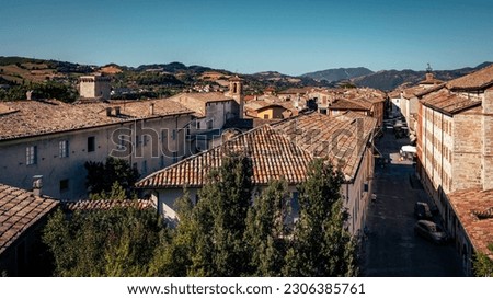 View of the medieval town of Cagli in the Marche region of Italy