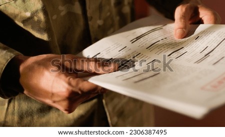 Searched secret documents from the army of United States America Royalty-Free Stock Photo #2306387495