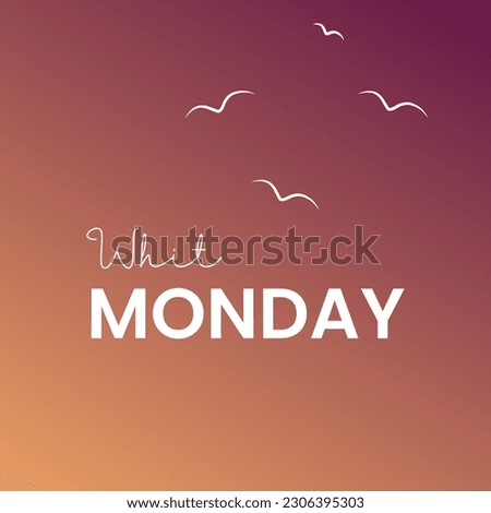 Whit Monday or Pentecost Monday also known as Monday of the Holy Spirit. Vector illustration.