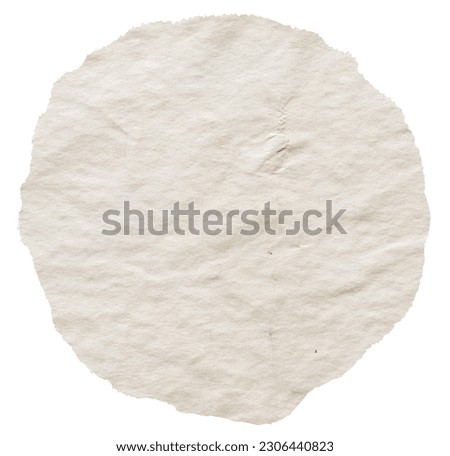 isolated photo of old blank white grunge paper circle banner
