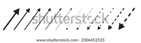 Hand drawn straight liner arrow set. Vector illustration. Royalty-Free Stock Photo #2306452535