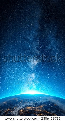the light from the earth that radiated was a very beautiful blue Royalty-Free Stock Photo #2306453715