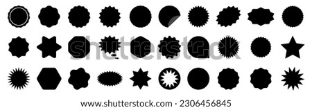 Set of sale sticker, price tag, starburst, quality mark. Sunburst badges. Design elements for sale sticker, price tag, quality mark, shopping labels. Special offer. Price stickers in star shapes Royalty-Free Stock Photo #2306456845