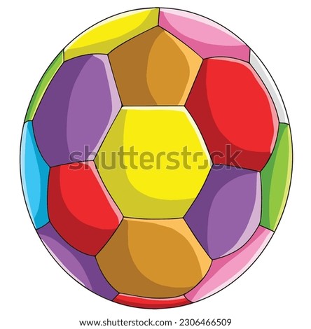 Cute cartoon Soccer ball clipart page for kids. Vector illustration for children. Vector illustration of Cute cartoon Soccer ball on isolated white background.
 
