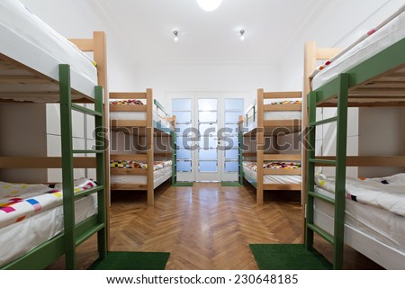 Hostel interior - bedroom Royalty-Free Stock Photo #230648185