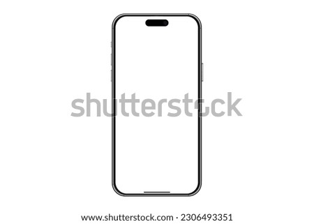 Mockup smart phone 15 new generation and screen Transparent and Clipping Path isolated