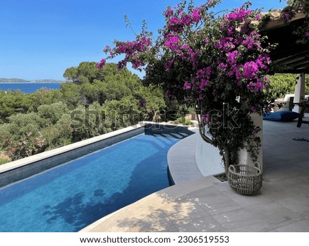 Private pool in Sardinia with sea view
