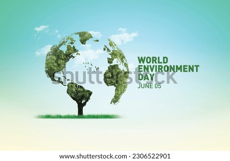 Invest in our planet. Environment day 2023 concept background. Ecology concept. Design with 3d tree map isolated on white background.  Royalty-Free Stock Photo #2306522901