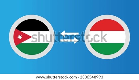 round icons with Jordan and Hungary flag exchange rate concept graphic element Illustration template design
 Royalty-Free Stock Photo #2306548993