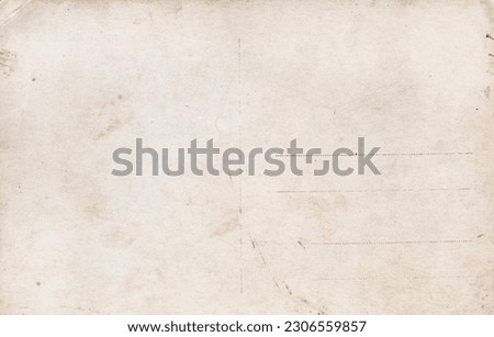 paper background - reverse side of vintage postcard from early twentieth century Royalty-Free Stock Photo #2306559857