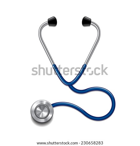 Stethoscope isolated on white photo-realistic vector illustration Royalty-Free Stock Photo #230658283