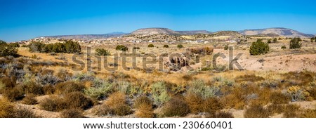 A High Resolution Panoramic View of a Small New Mexico Village