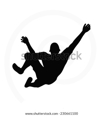 illustration of senior climber man silhouette isolated on white background  - in climbing pose