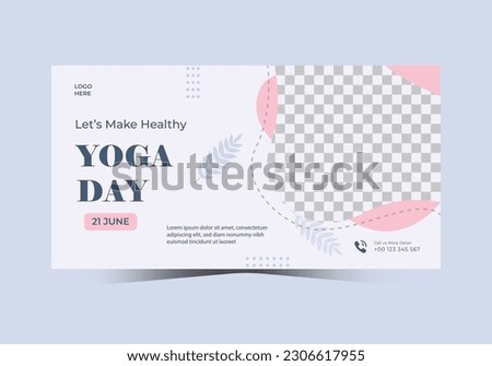 Editable minimal yoga banner template. Suitable for social media posts and web internet ads, Facebook. Vector illustration 