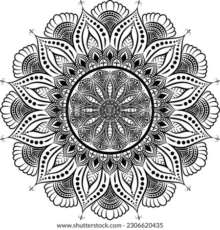 Beautiful circle pattern mandala art isolated on a white background, Indian style mandala art for festival decoration, decoration elements for meditation poster, henna, tattoo art