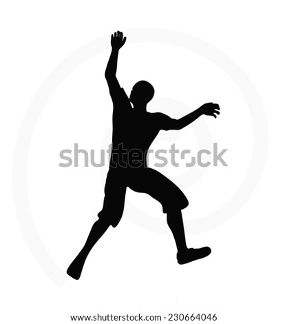illustration of senior climber man silhouette isolated on  white background  - in climbing pose