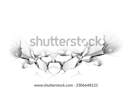 broken floor abstract illustration isolated on white background. Royalty-Free Stock Photo #2306648121