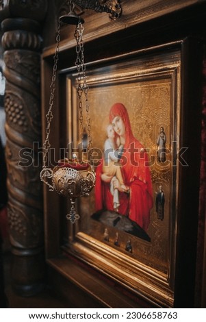 A holy Mary and Jesus picture in church