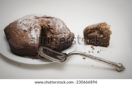 Honey cake with sugar powder