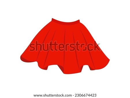 Red Skirt vector icon.Cartoon vector icon isolated on white background skirt. Women's clothes doodle. Royalty-Free Stock Photo #2306674423