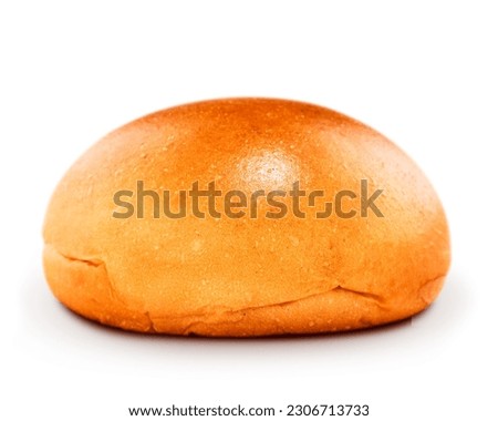 brioche bread for hamburger and smash burger on white background with shadow Royalty-Free Stock Photo #2306713733