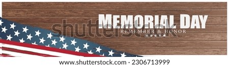 memorial day vector background with united states flag, respect honor and gratitude posters, modern design illustration 
