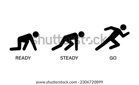 Ready Steady Go Stickman icon. Clipart image isolated on white background
