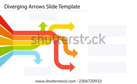Diverging Arrows Slide Template. Clipart image