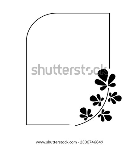 Decorative floral wedding invitation frame