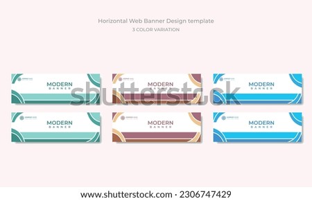 Abstract Web banner design 3 color themes premium vector