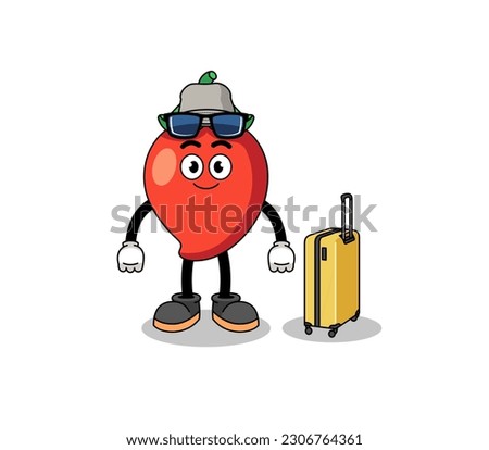 chili pepper mascot doing vacation , character design