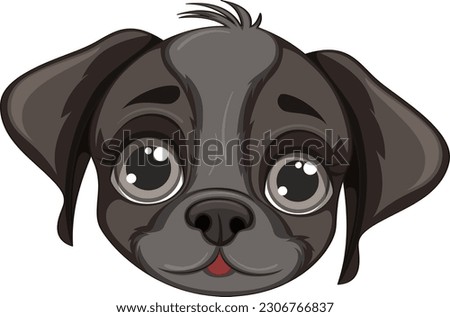 Cute dog face cartoon isolated illustration