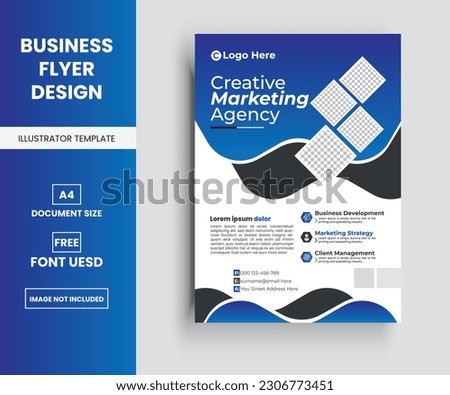 Modern corporate business multipurpose flyer layout design, Company Flyer in A4.